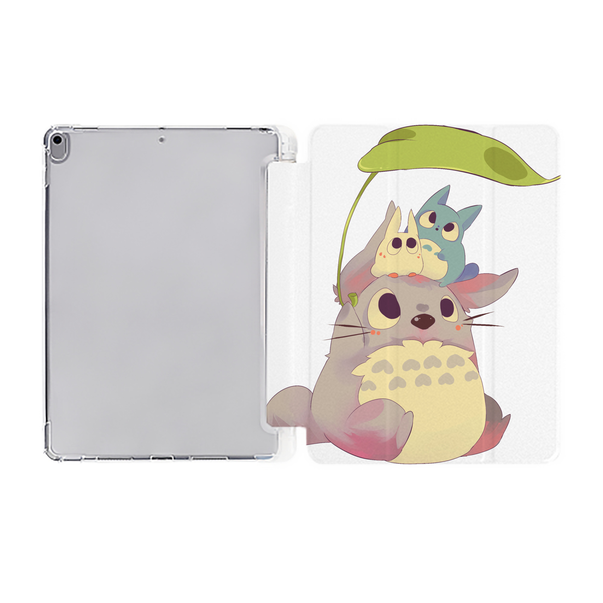 （画像用） となりのトトロ 草壁メイ 草壁サツキ My Neighbor Totoro Satsuki Kusakabe Mei Kusakabe IPad ケース ペン収納付き 三つ折りスタンド PUレザー×シリコン 対応機種9.5/10.5/10.9インチ